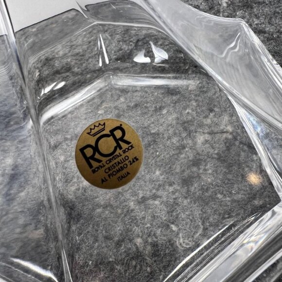 VTG RCR Royal Crystal Rock Hexagonal Decanter Patina Silver Handle & Spout - Picture 2 of 16